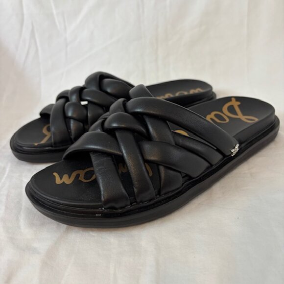 Sam Edelman Vaugn Black Braided Slide Sandals Size 7.5M - Picture 1 of 11
